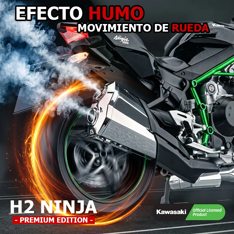 Kawasaki H2 Premium Humo Escala Licencia Oficial Rueda