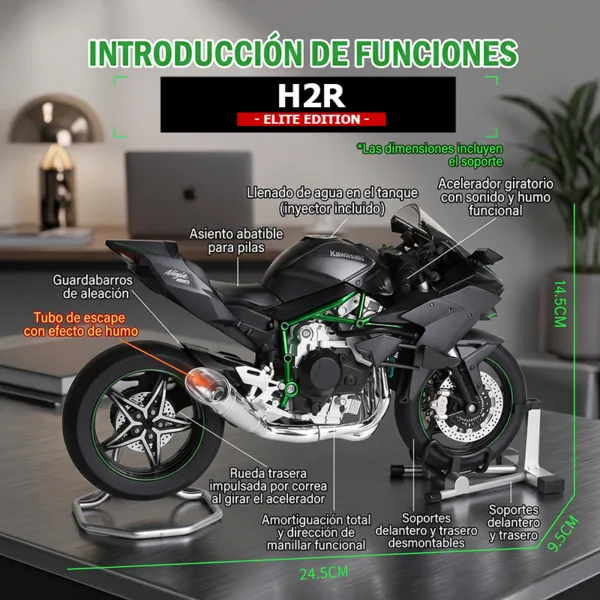 Kawasaki H2R Elite Humo 1-9 Funciones
