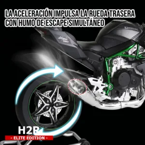 Kawasaki H2R Elite Humo 1-9 Humo Escape y Rueda
