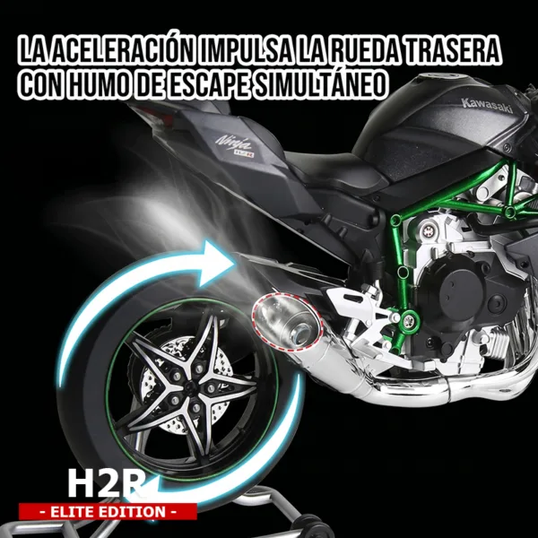 Kawasaki H2R Elite Humo 1-9 Humo Escape y Rueda