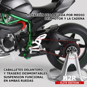 Kawasaki H2R Elite Humo 1-9 Rotacion Rueda
