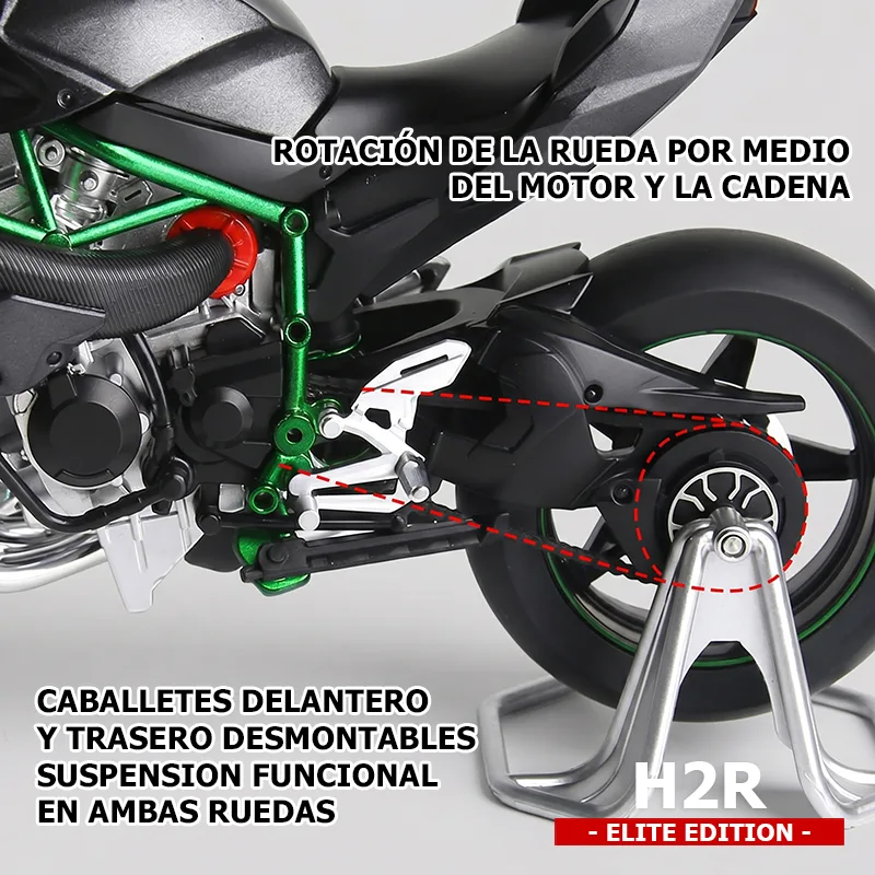 Kawasaki H2R Elite Humo 1-9 Rotacion Rueda