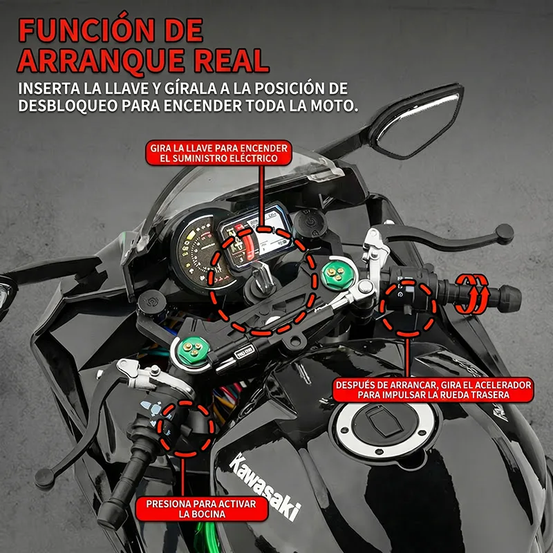 MoScale - Kawasaki H2 Premium Humo Escala Mandos
