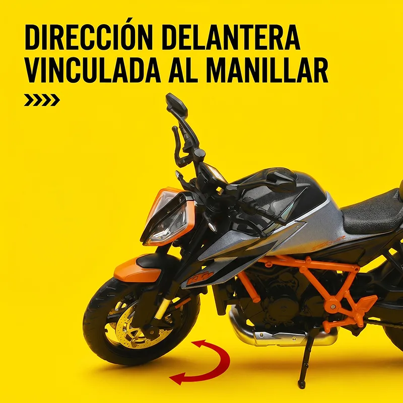 Moto KTM 1290 Super Duke R Escala 1-12 Manillar