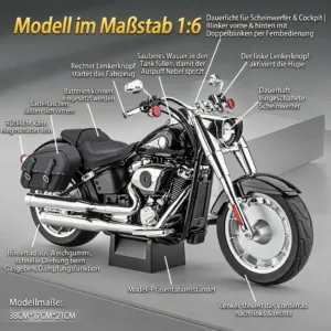 Harley-Davidson Fat Boy Premium Modell im Maßstab 1_6 – Technische Daten (DE)