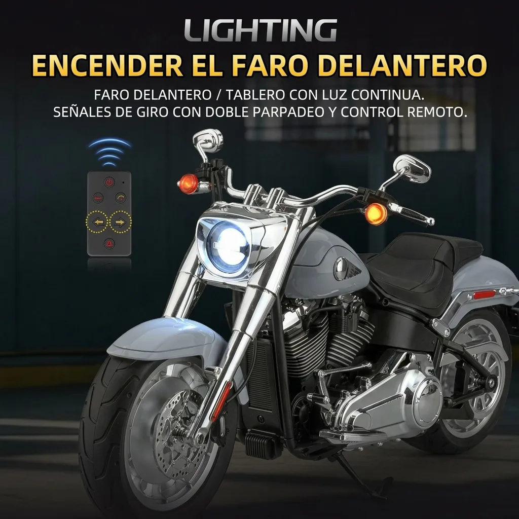 Miniatura Harley Davidson Fat Boy Premium escala 1_6 Luces