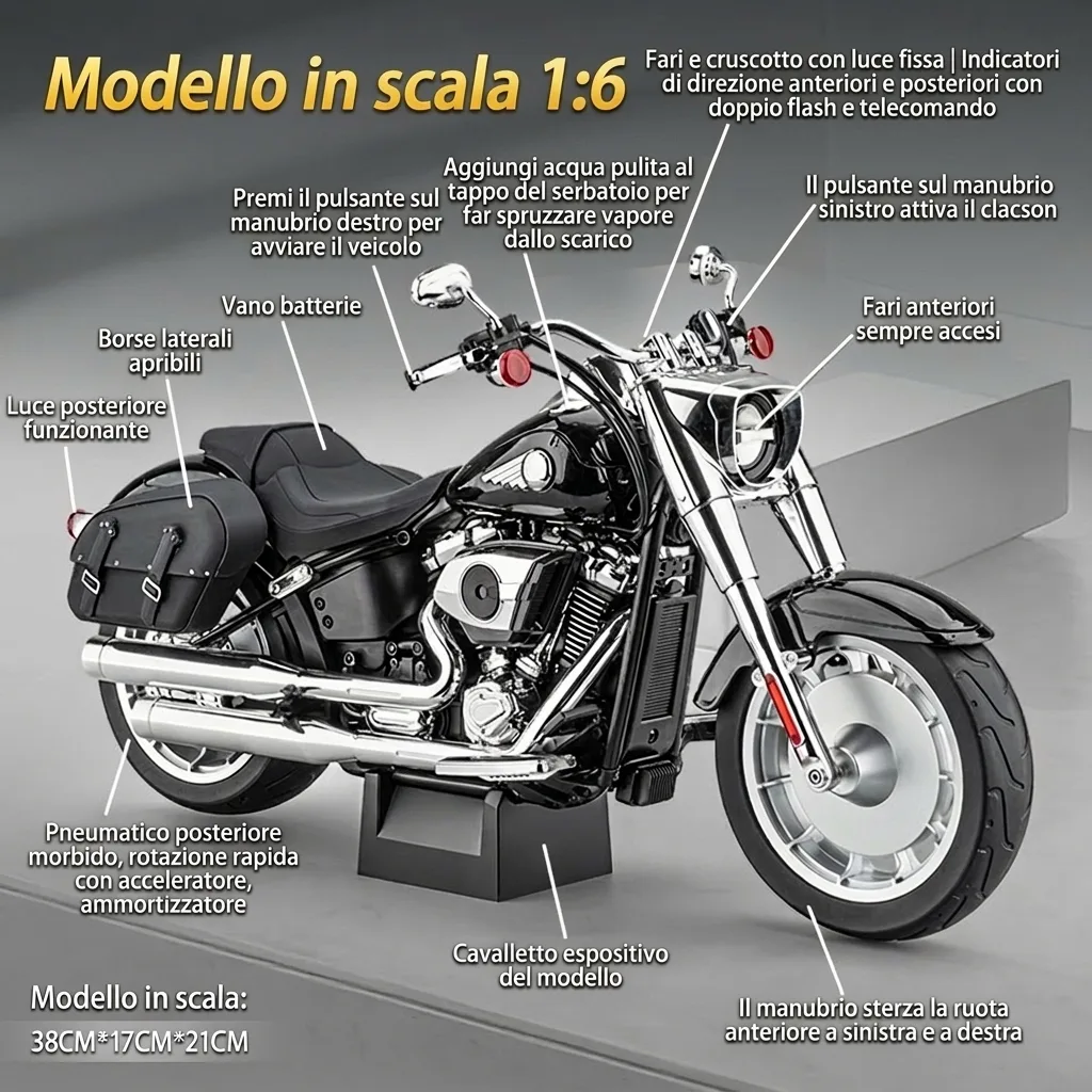 Miniatura Harley-Davidson Fat Boy Premium scala 1_6 Specifiche (IT)