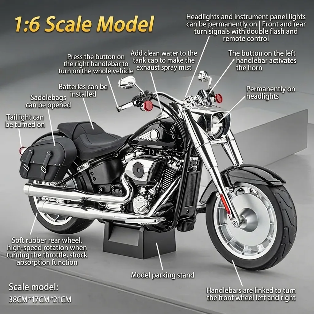 Miniature Harley Davidson Fat Boy Premium scale 1_6 Specs (EN)