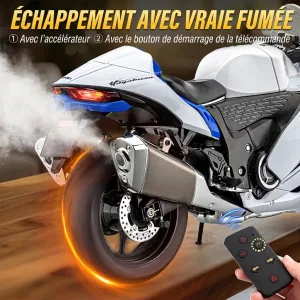 Échappement avec fumée de la moto miniature 1:6 Suzuki Hayabusa