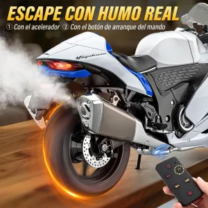 Escape con humo de la moto a escala 1:6 Suzuki Hayabusa