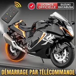 Moto miniature 1:6 Suzuki Hayabusa sous licence officielle, démarrage par télécommande