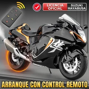 Moto a escala 1:6 Suzuki Hayabusa con licencia oficial y arranque con control remoto