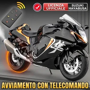 Moto in scala 1:6 Suzuki Hayabusa con licenza ufficiale e avviamento con telecomando