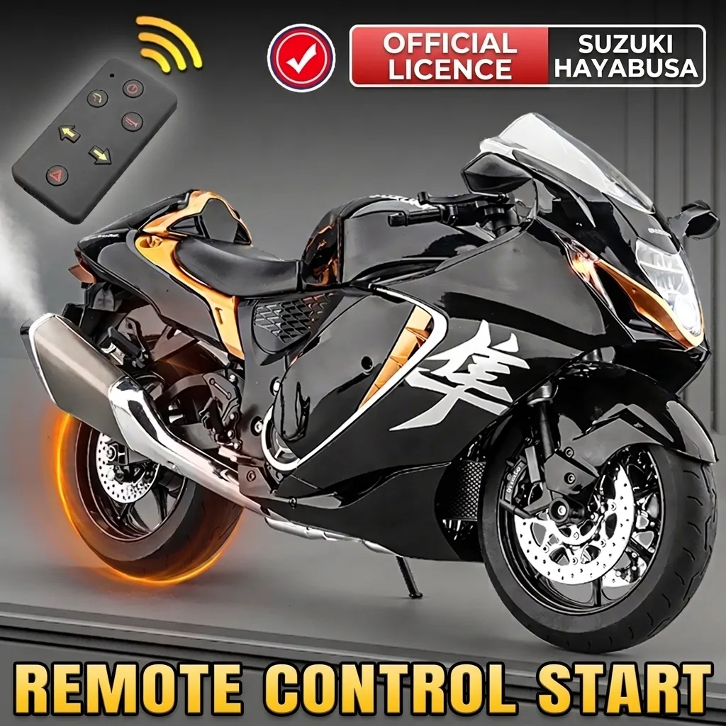 1:6 scale Suzuki Hayabusa model motorcycle, officially licensed, with remote control start