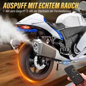 Auspuff mit Rauch des Motorradmodells Suzuki Hayabusa 1:6
