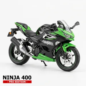 Moto a escala 1:9 Kawasaki Ninja 400 negra y verde - Edición Pro MoScale