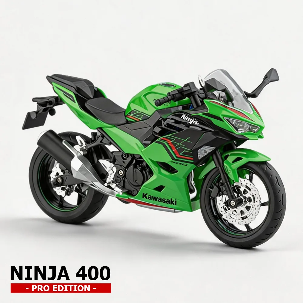 Moto a escala 1:9 Kawasaki Ninja 400 verde - Edición Pro MoScale