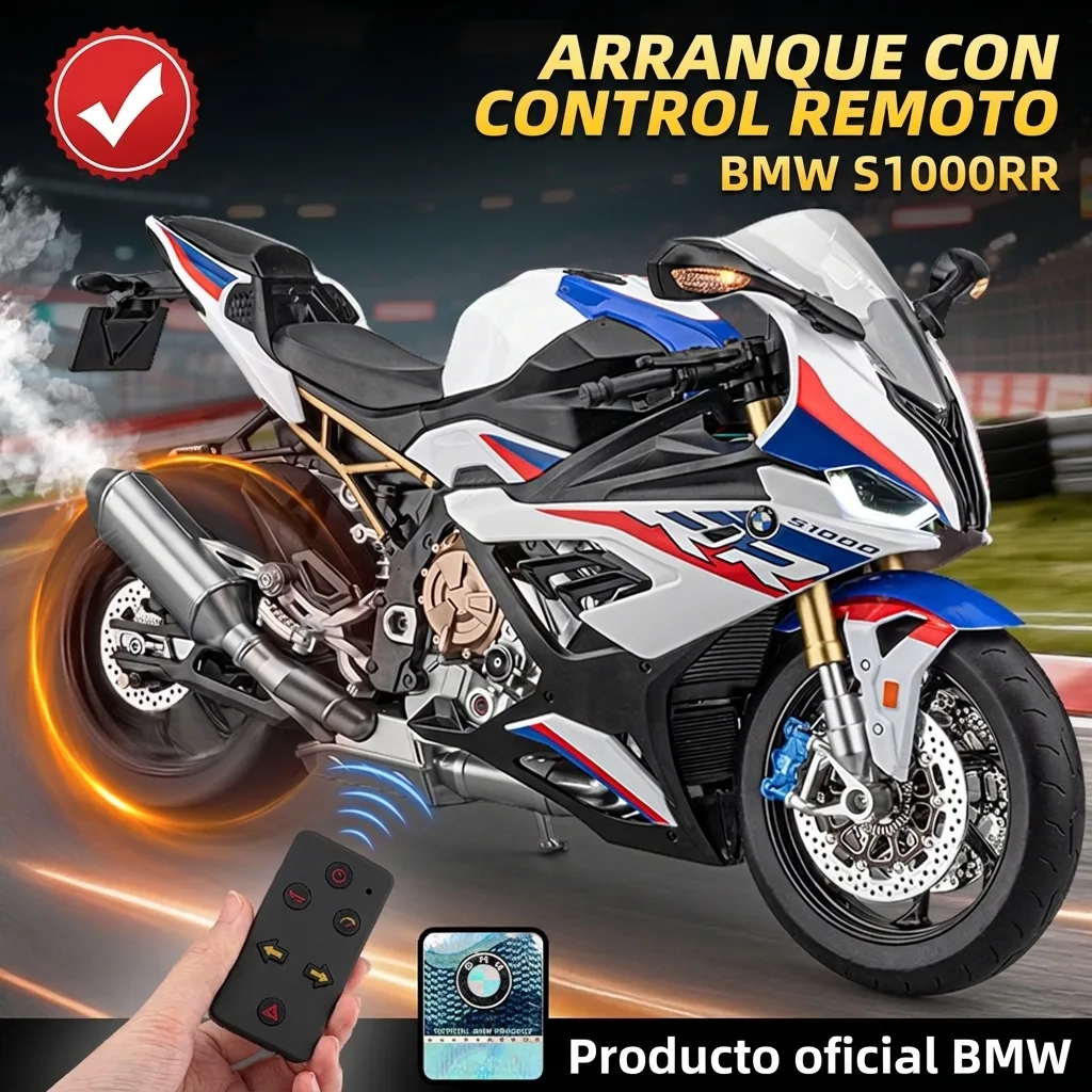 Moto a escala 1:6 BMW S1000RR, producto oficial BMW, con arranque por control remoto