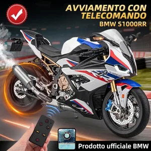 Moto in scala 1:6 BMW S1000RR, prodotto ufficiale BMW, con avviamento con telecomando