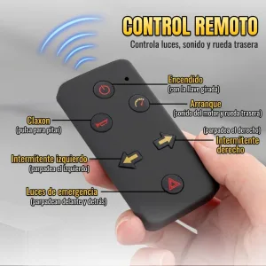 Control remoto de la moto a escala 1:6 BMW S1000RR: encendido, arranque, claxon, intermitentes y luces de emergencia