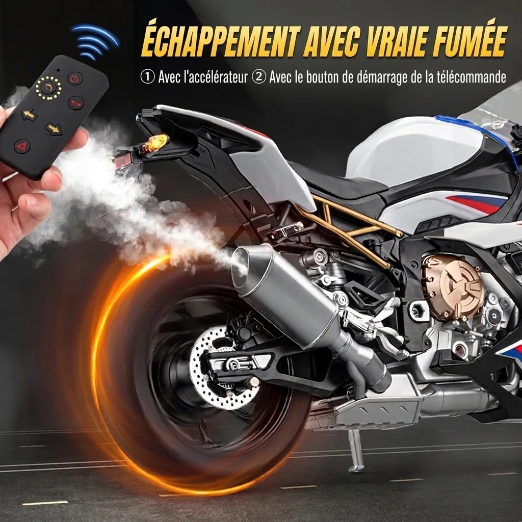 Échappement avec fumée de la moto miniature 1:6 BMW S1000RR