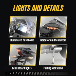 1:6 scale Yamaha R1 model lights: dashboard, indicators and hazard lights