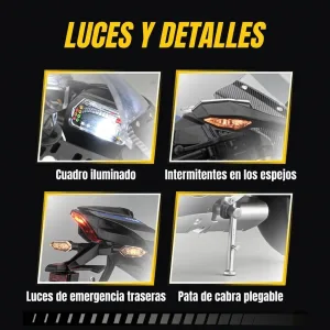 Luces de la moto a escala 1:6 Yamaha R1: cuadro, intermitentes y luces de emergencia