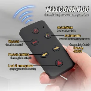 Telecomando della moto in scala 1:6 Yamaha R1 e le sue funzioni